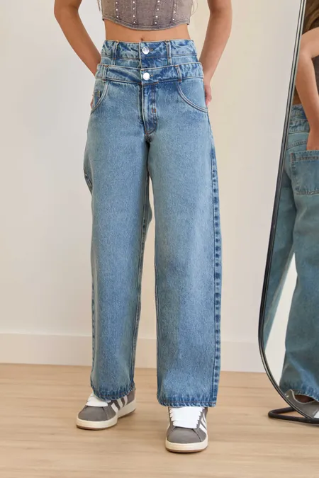 Calça Jeans Cós Duplo Vanilla Cream